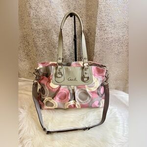 Coach Monogram OP Pink and Gray